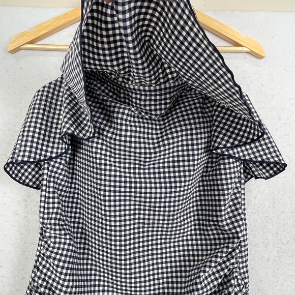 Kona Sol Gingham Ruffled Neck Multi Strap Padded Ruched One Piece Swim Suit L - Picture 11 of 14